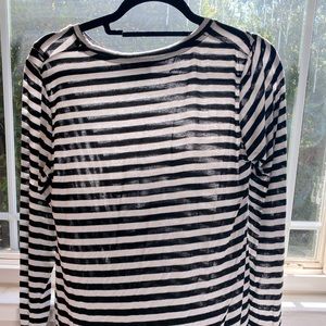 Cov black and white stripes long sleeve shirt